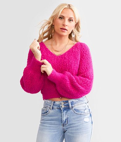 Willow & Root Open Back Tie Sweater front view