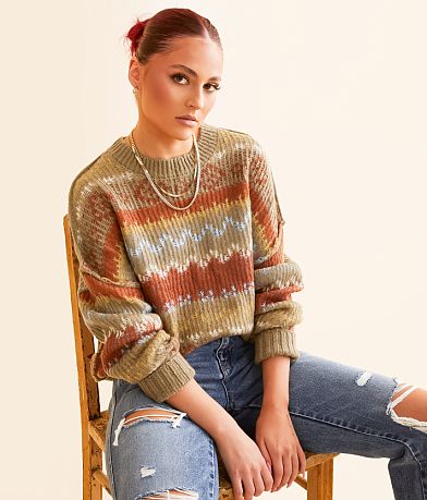 Gilded Intent Patterned Sweater front view