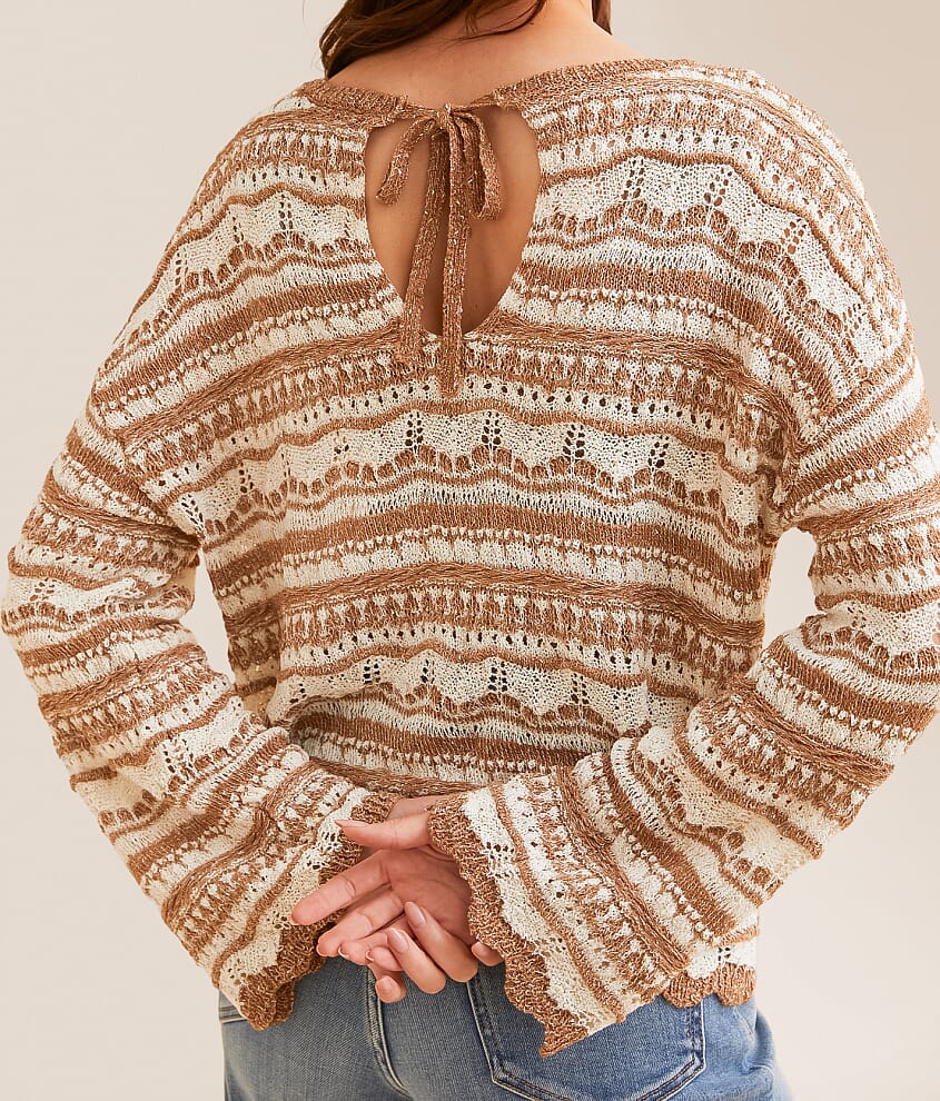 Scallop Striped Sweater