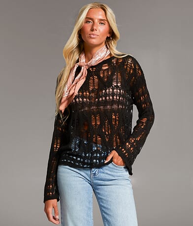 BKE Open Stitch Sweater front view