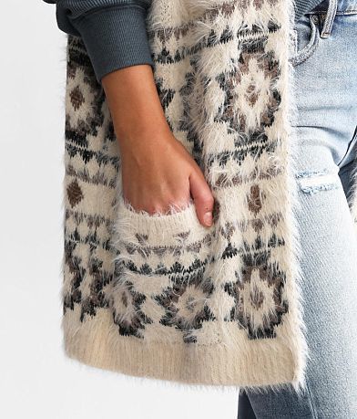 BKE Aztec Print Cardigan Sweater - One Size MISC_DETAIL_1