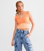 Gilded Intent Two Tone Sweater Tank Top - Women's Tank Tops