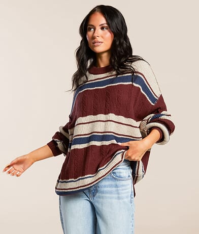 Gilded Intent Striped Sweater front view