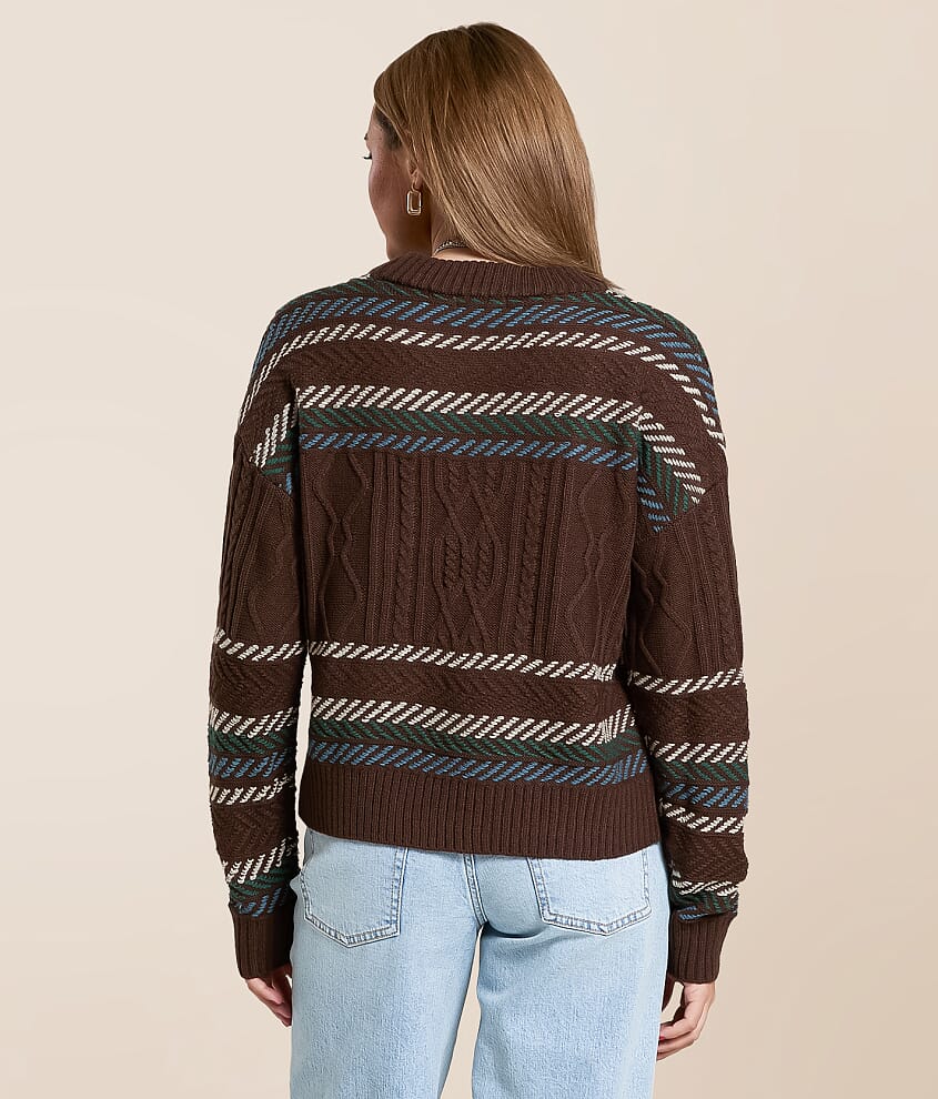 Striped Cable Knit Sweater