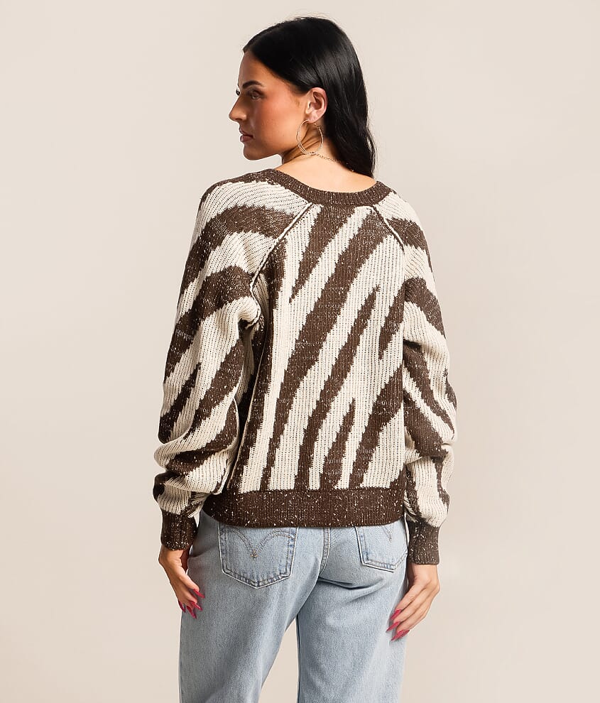 Zebra Cardigan Sweater