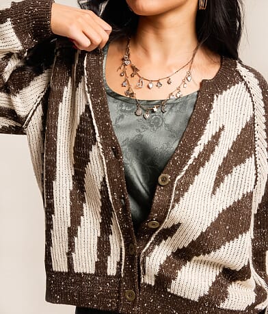 Zebra Cardigan Sweater thumbnail 4