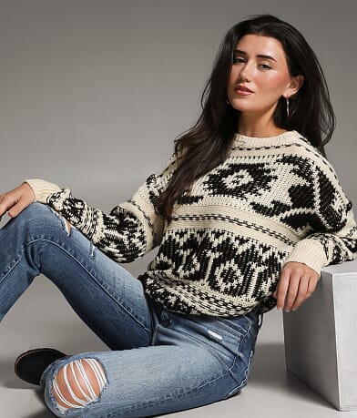 BKE Reverse Yarn Sweater front view