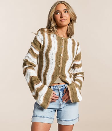 Willow &amp; Root Wave Pointelle Cardigan Sweater misc detail 1 view