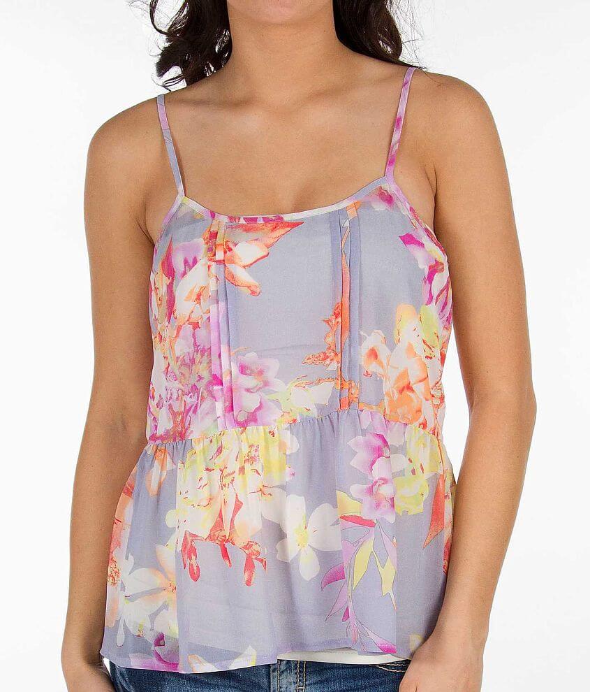 Daytrip Chiffon Tank Top Women's Tank Tops in Grey Multi Buckle