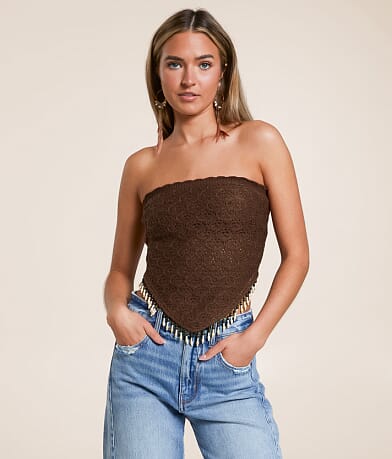 Willow & Root Beaded Crochet Hanky Tube Top front view