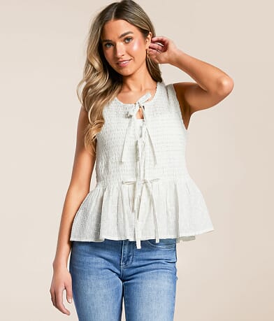 Willow & Root Lurex Striped Tank Top front view