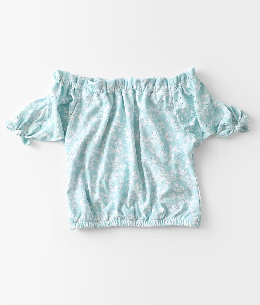 Girls - Willow &#38; Root Floral Eyelet Top front view