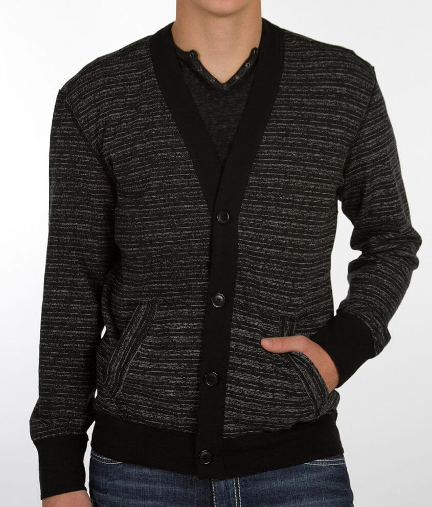 Chor Streaked Cardigan Sweater - Men's Sweaters in Charcoal | Buckle