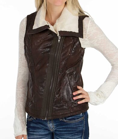 Chor Faux Leather Vest misc detail 3 view