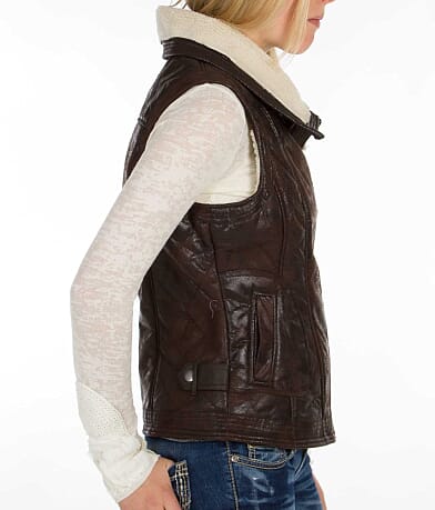 Chor Faux Leather Vest misc detail 4 view