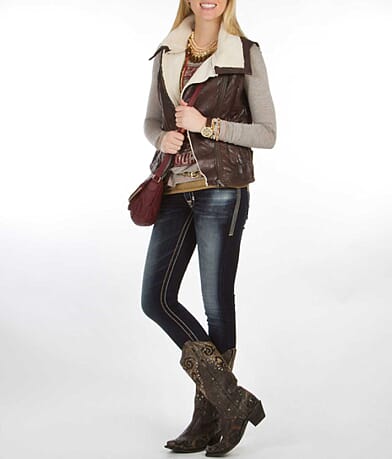 Chor Faux Leather Vest misc detail 6 view