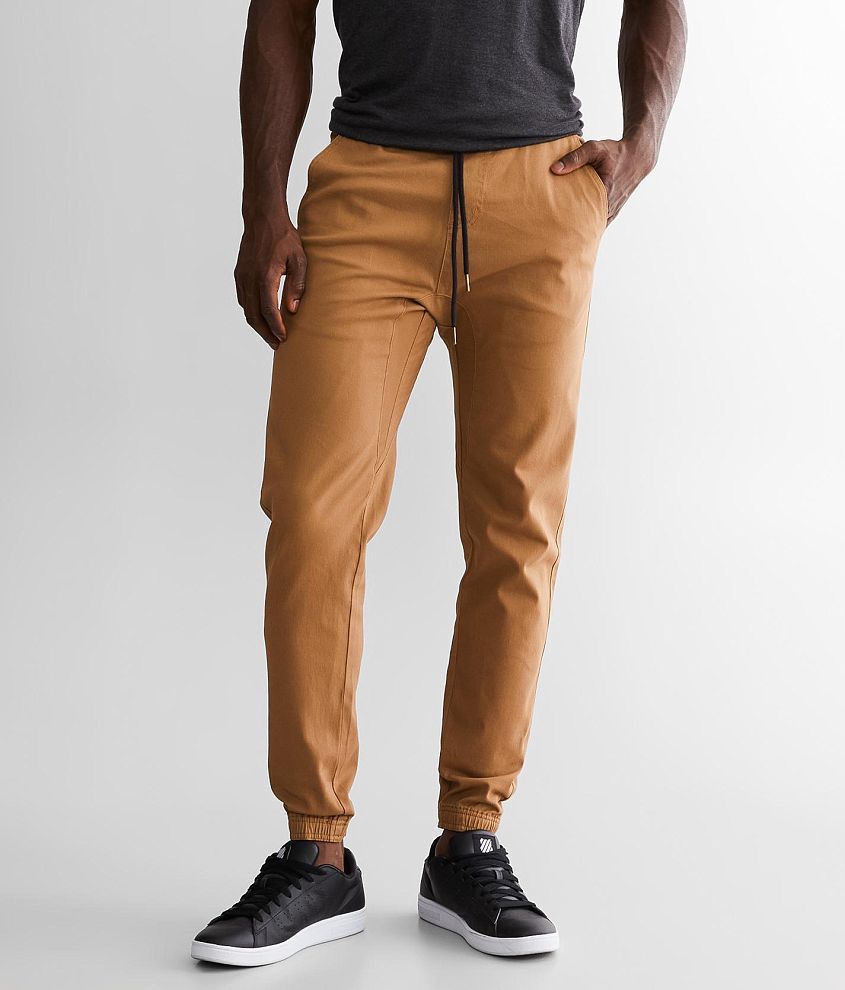 Khaki twill joggers online