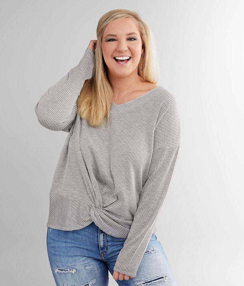 Daytrip Twisted Hem Top - Plus Size Only front view