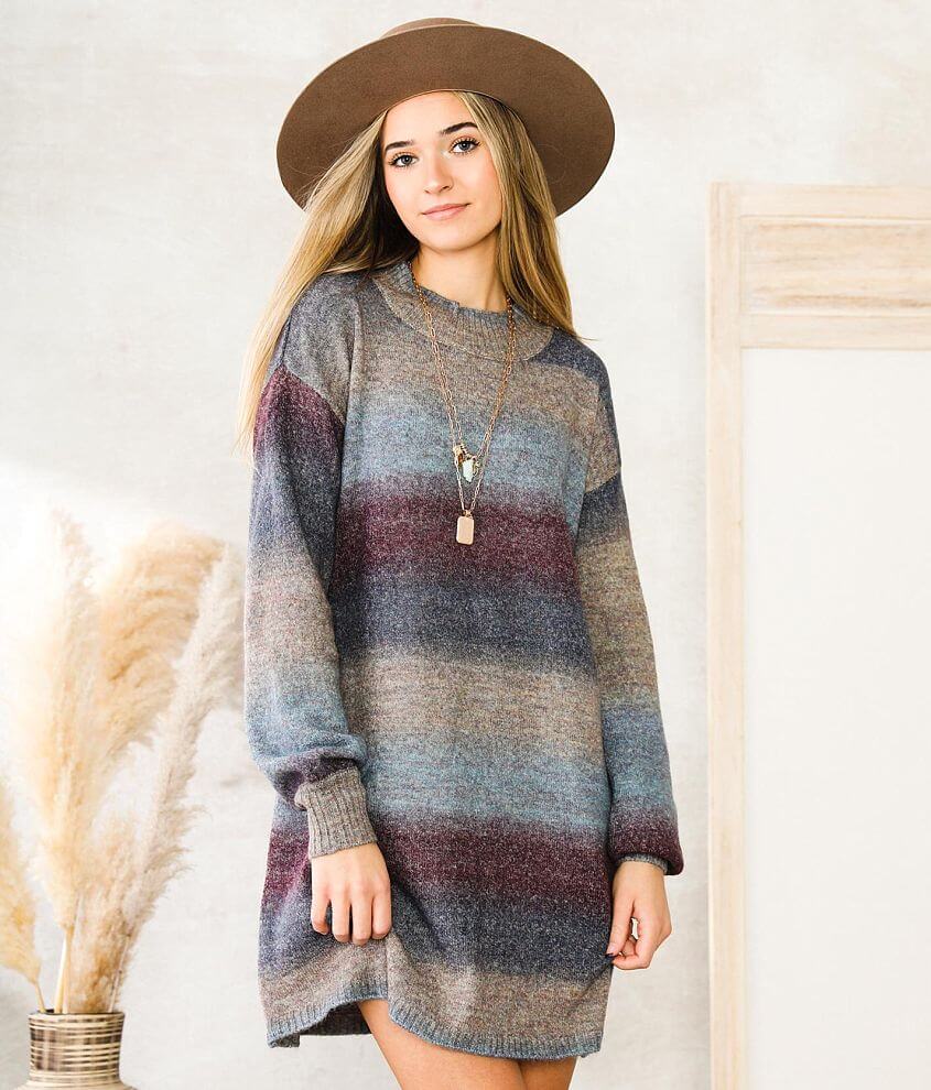 Crystal Doll Turtle Neck Sweater Dress - Women's Dresses in Multi