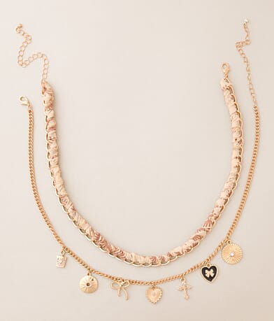 BKE 2 Pack Charm Necklace Set front view
