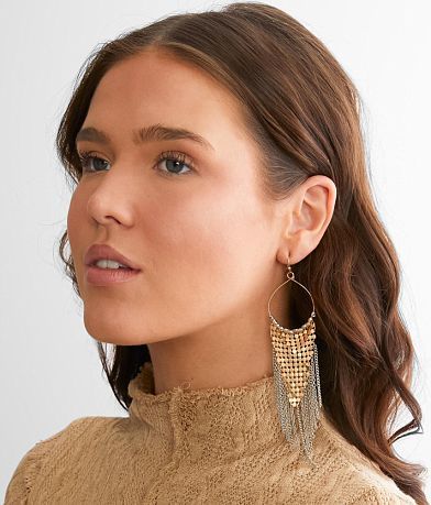 boutique by BKE Metal Mesh Fringe Earring misc detail 2 view