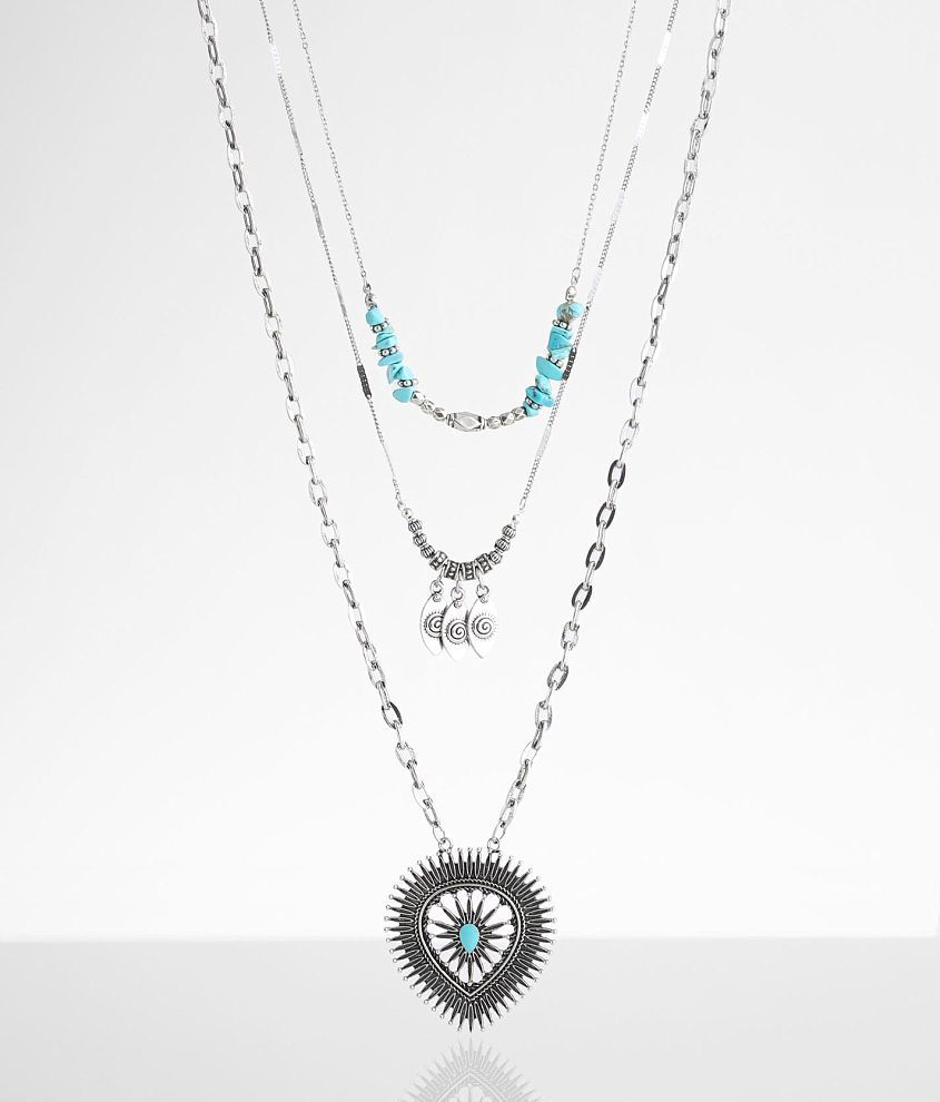 boutique by BKE 3 Pack Turquoise Necklace Set front view
