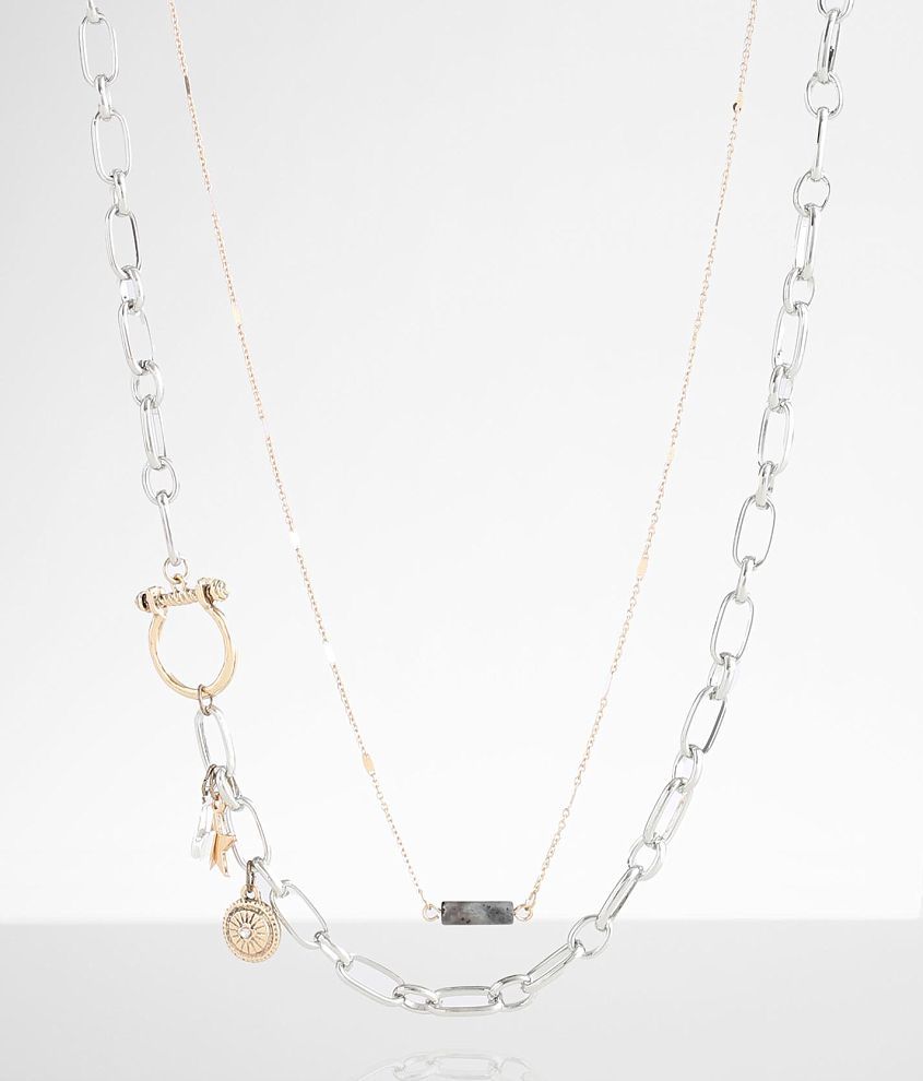 BKE 2 Pack Mixed Chain Necklace Set front view