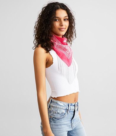 BKE Chain Fringe Bandana Scarf misc detail 2 view