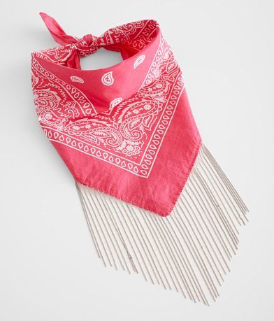BKE Chain Fringe Bandana Scarf front view