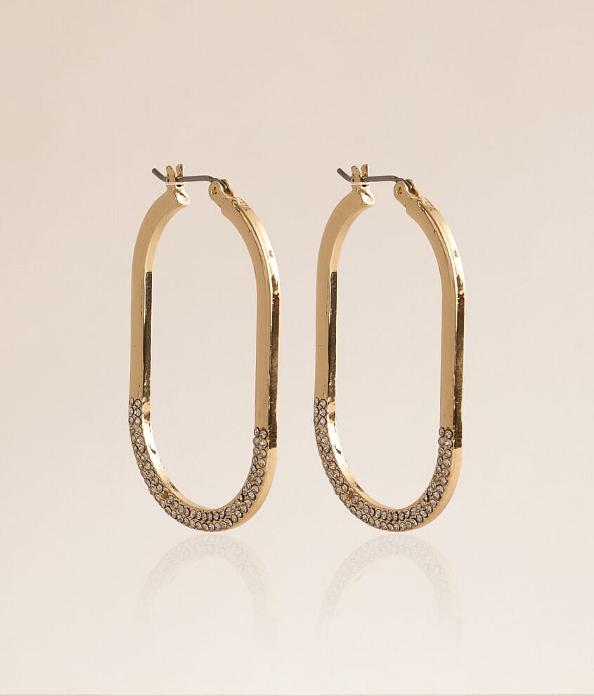 Glitz Oblong Hoop Earring - thumbnail 2