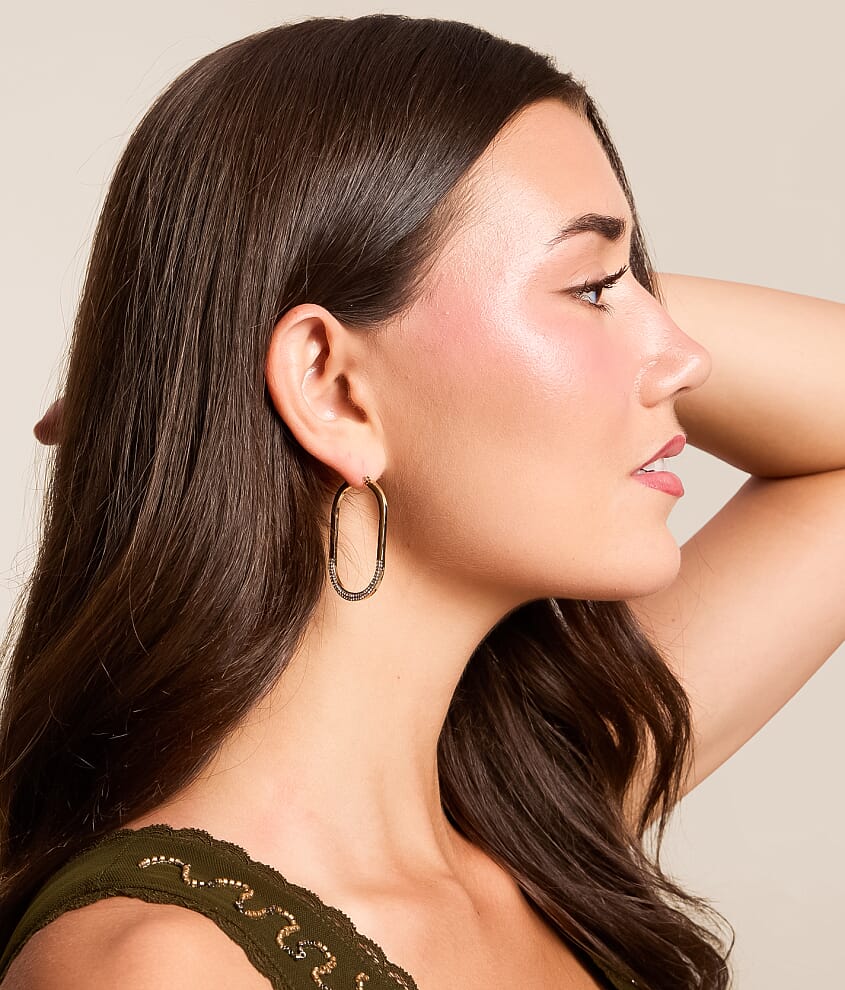 Glitz Oblong Hoop Earring