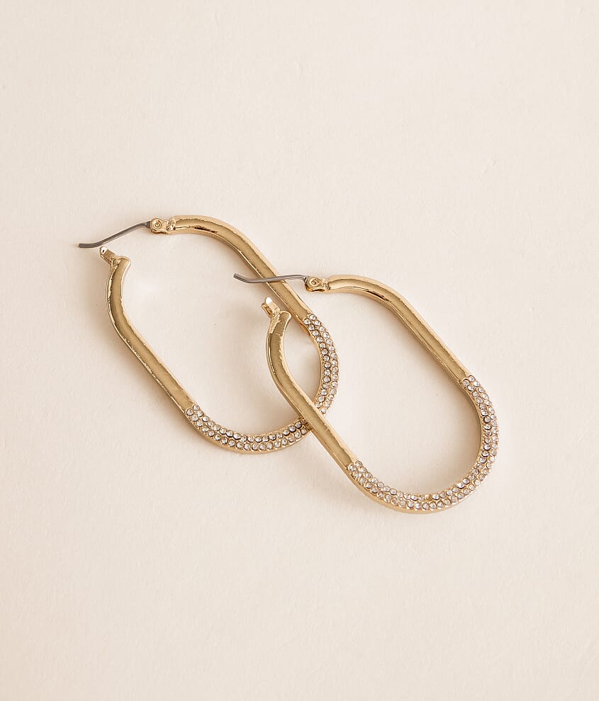 Glitz Oblong Hoop Earring
