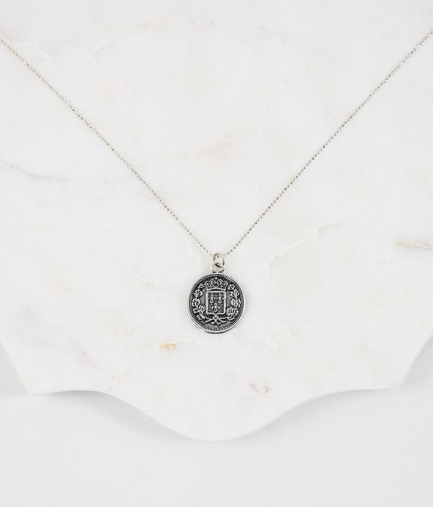 Burnished Silver Coin Necklace