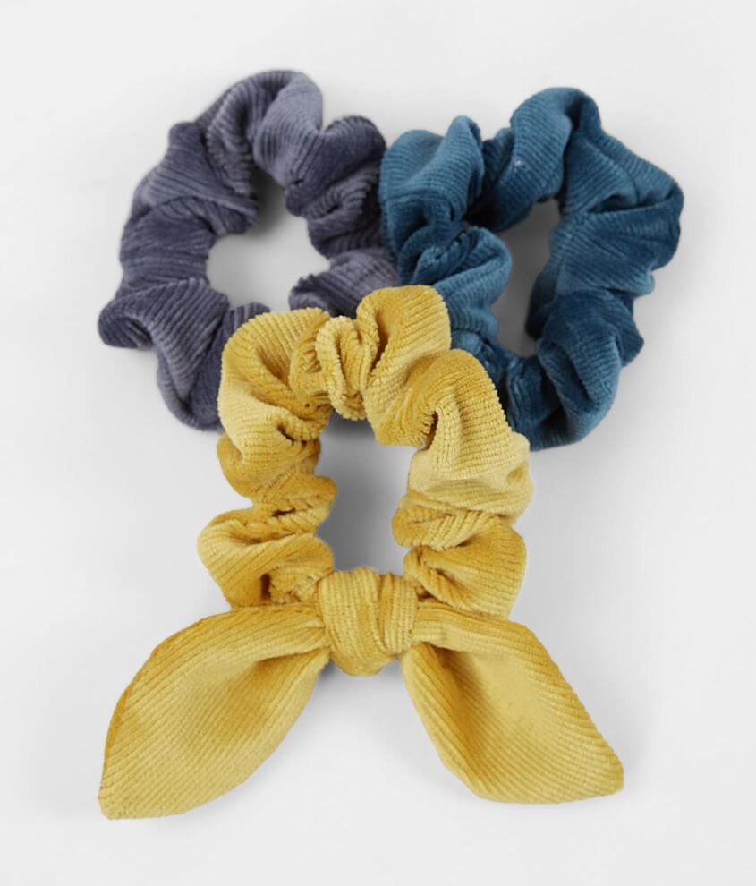 3 Pack Corduroy Hair Scrunchies front view