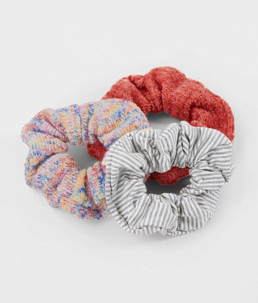 3 Pack Knit Hair Scrunchies front view