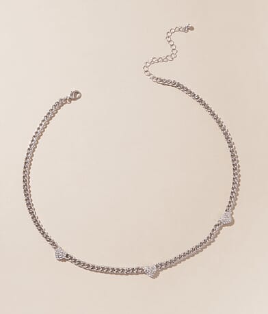 boutique by BKE Glitz Heart Trio Necklace front view