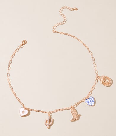 boutique by BKE Multi Charm Necklace front view