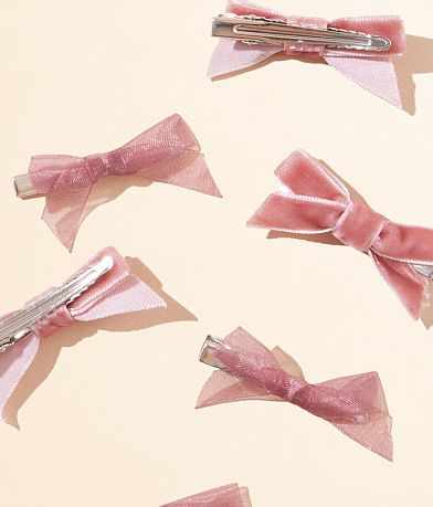 boutique by BKE 6 Pack Bow Hair Clips front view