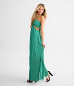 slim fit dress slacks Gomeza Strapless Cut Out Maxi Dress Dark Green