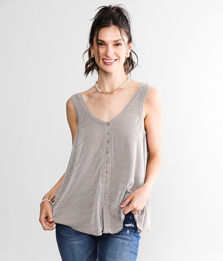 Daytrip Satin Tank Top - Women's Tank Tops in Taupe