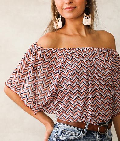 Willow &amp; Root Chevron Mesh Bodysuit misc detail 1 view