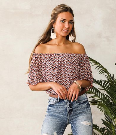 Willow & Root Chevron Mesh Bodysuit front view