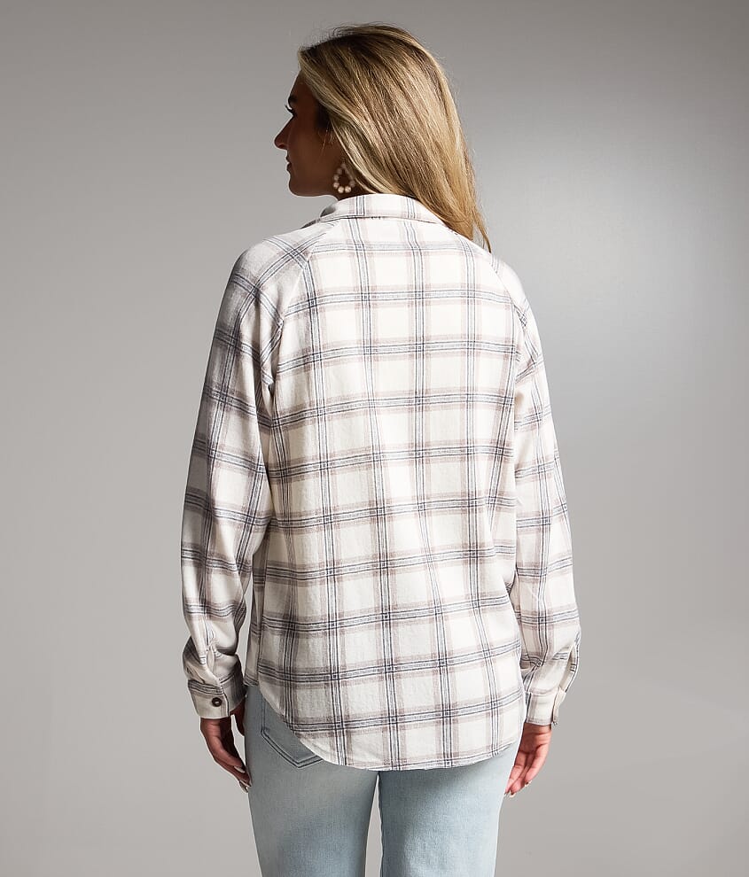 Brushed Plaid Knit Shirt