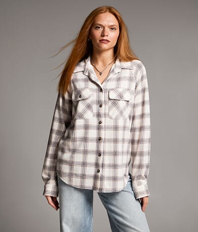 Brushed Plaid Knit Shirt thumbnail 2