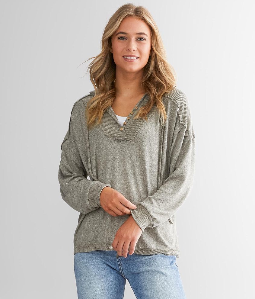 BKE Hooded Henley front view