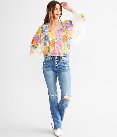 Willow &amp; Root Floral Surplice Mesh Top MISC_DETAIL_2