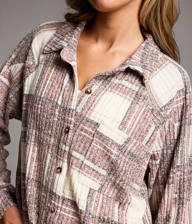 Brushed Plaid Eased Knit Shirt thumbnail 4