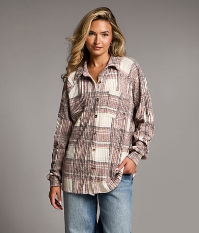 Brushed Plaid Eased Knit Shirt thumbnail 2