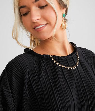 red by BKE Pleated Satin Cropped Top MISC_DETAIL_1