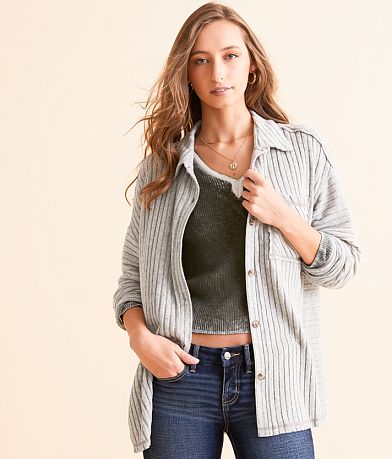 BKE Wide Ribbed Shirt front view
